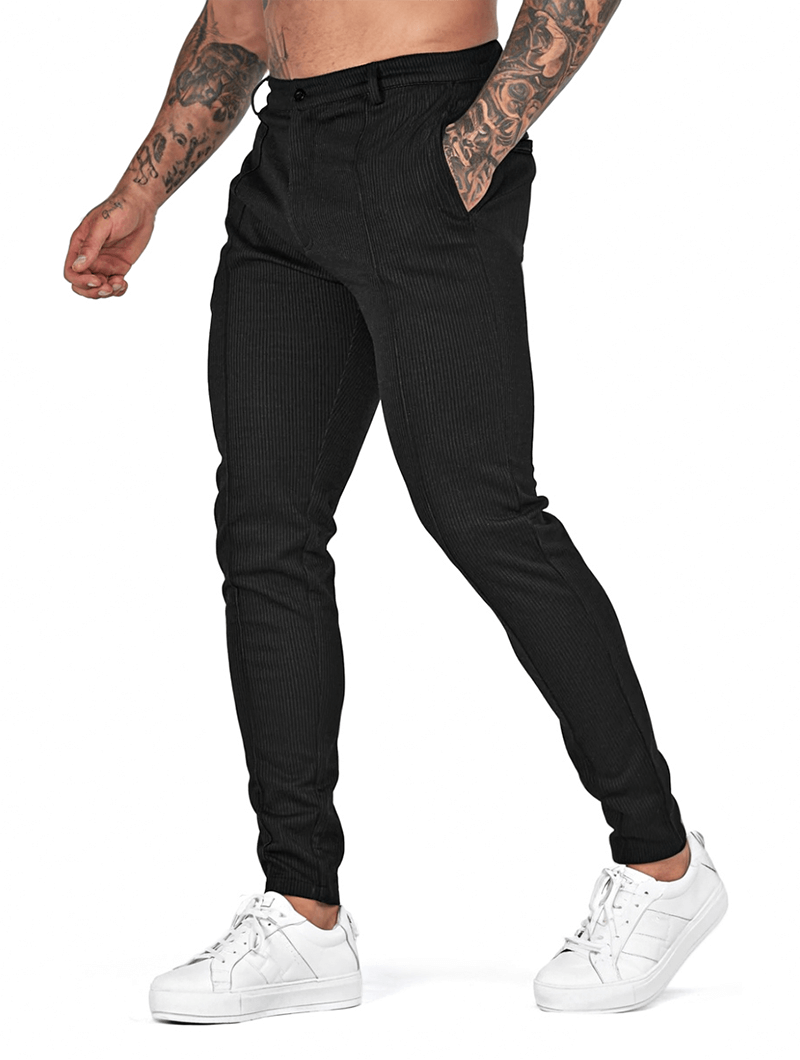 Stylish Black Cargo Pants for Men - Modern Fit Chinos-5