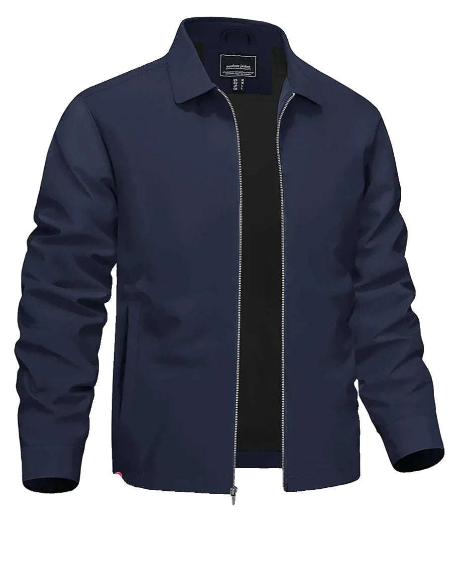 Urban Voyager - Men's Lightweight Bomber Jacket with Zipper Pockets-1
