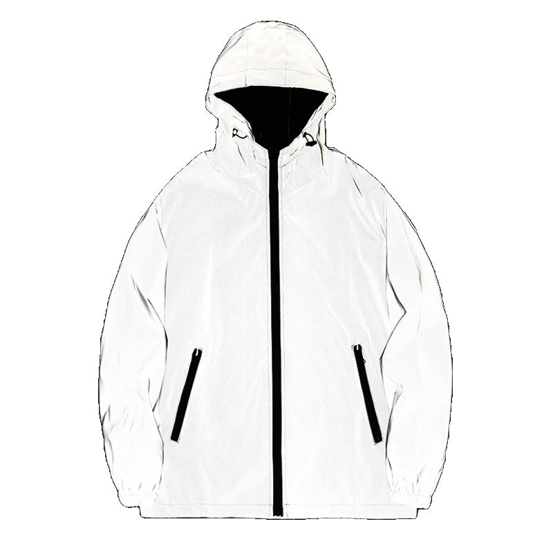 Men's Reflective Hooded Windbreaker Jacket – Stylish Outdoor Jacket for Spring & Autumn-2
