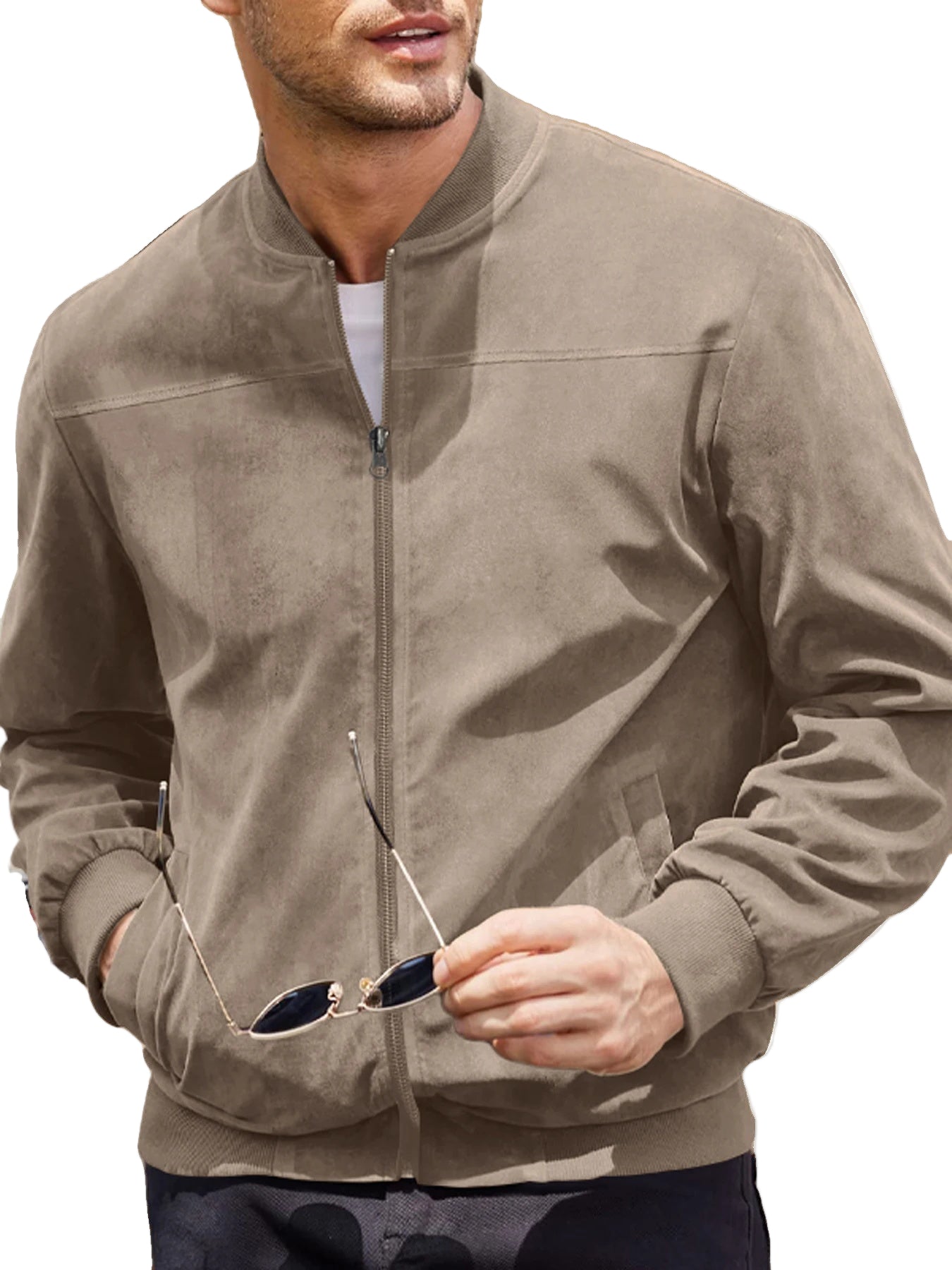 Urban Edge - Men's Velvet Bomber Jacket for Casual Style-1