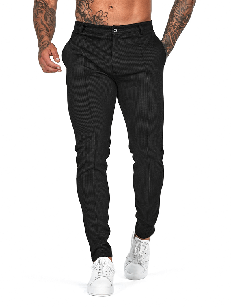 Stylish Black Cargo Pants for Men - Modern Fit Chinos-1