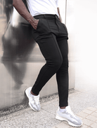 Stylish Black Cargo Pants for Men - Modern Fit Chinos-3