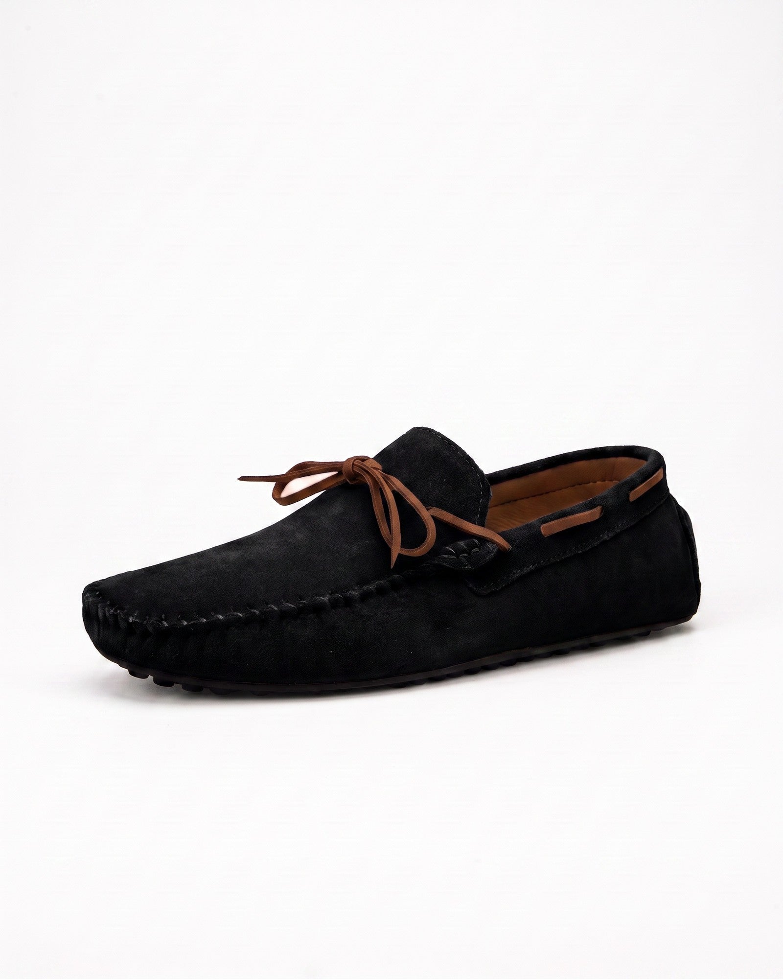 Men's Suede Driving Loafers - Premium Style & Comfort - Black