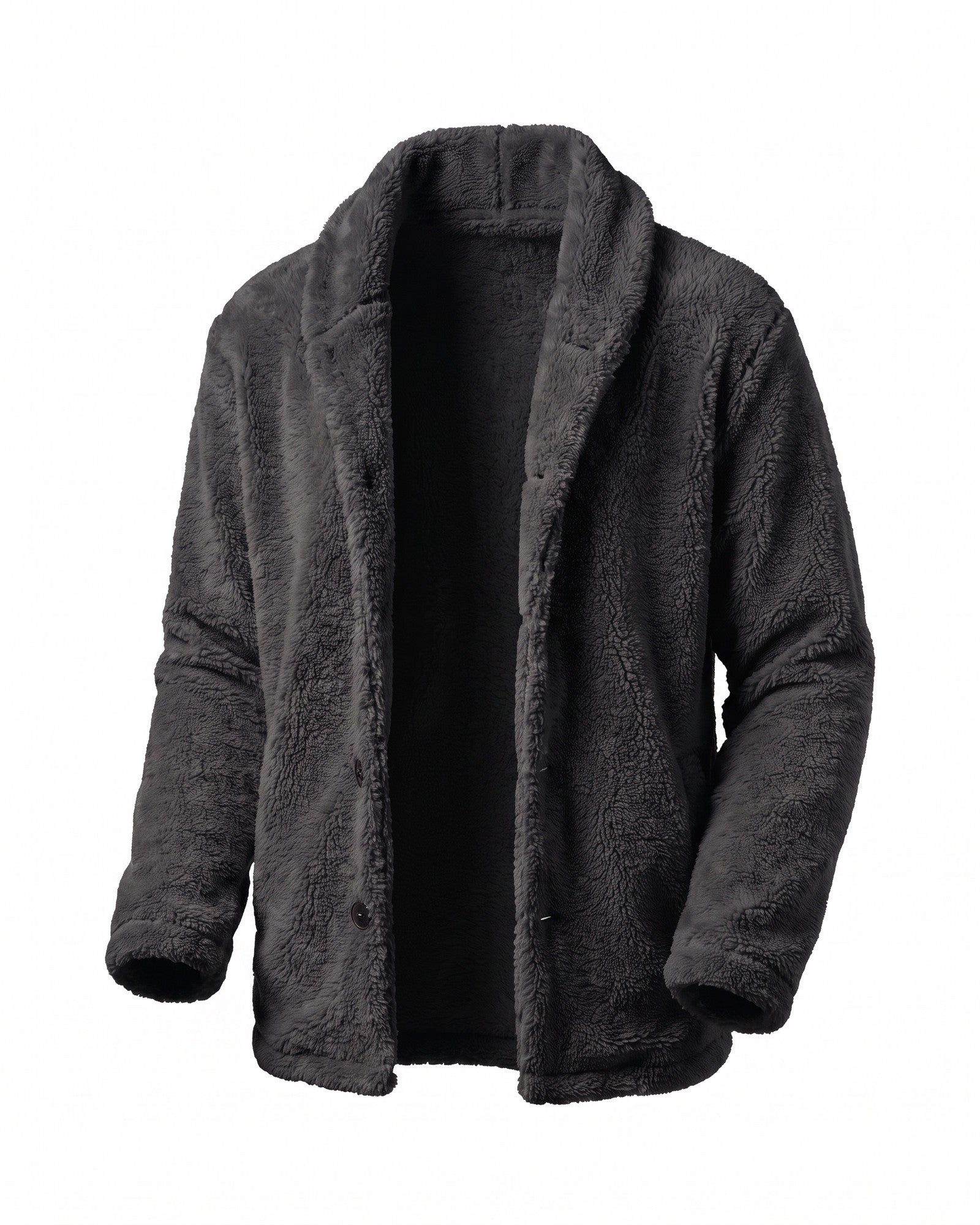 Stylish Men's Hooded Fleece Jacket - Versatile Layering Essential - Black