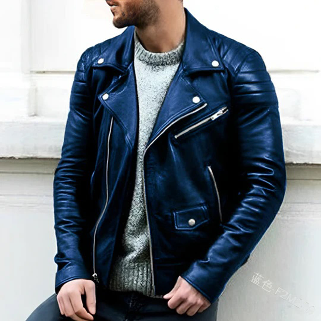 Variant image for Revamped Style - Black Leather Jacket for Men, Premium Biker Look-11