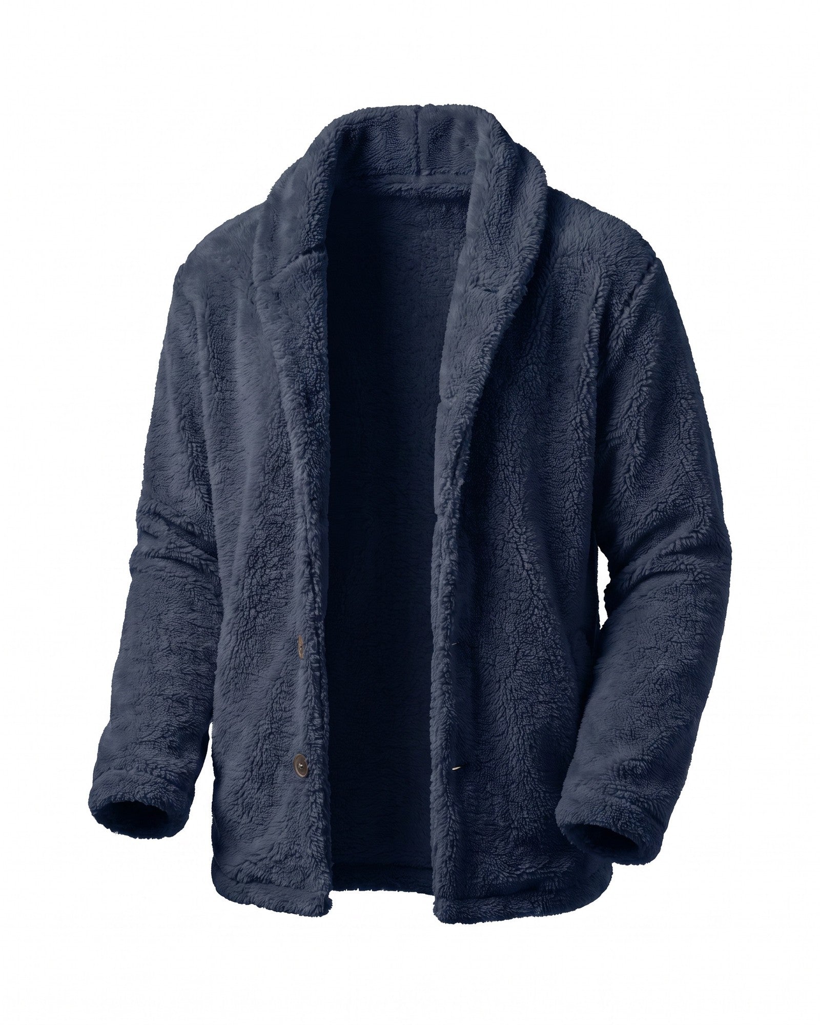 Stylish Men's Hooded Fleece Jacket - Versatile Layering Essential - Dark Blue