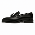 Giviny-Mens Black Loafers - Premium Woven Tassel Shoes 1