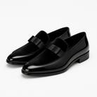 Giviny-Mens Black Penny Loafers - Italian Leather 5