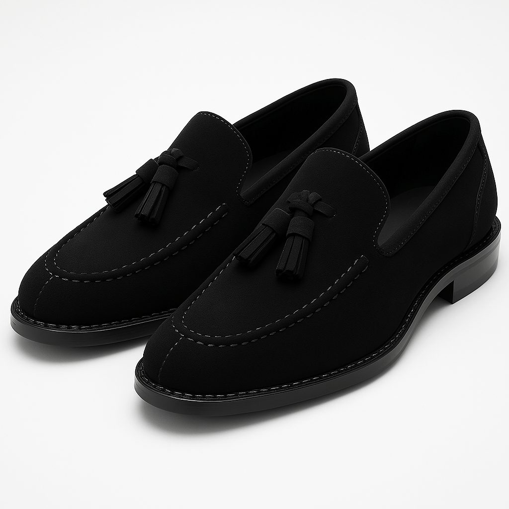 Giviny-Mens Loafers - Low-Cut Leather Tassel Design 7