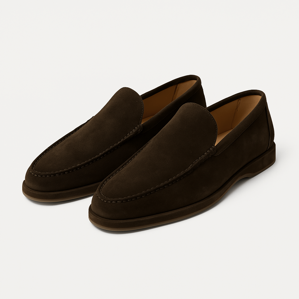 Giviny-Mens Suede Loafers - Classic Black Style 10