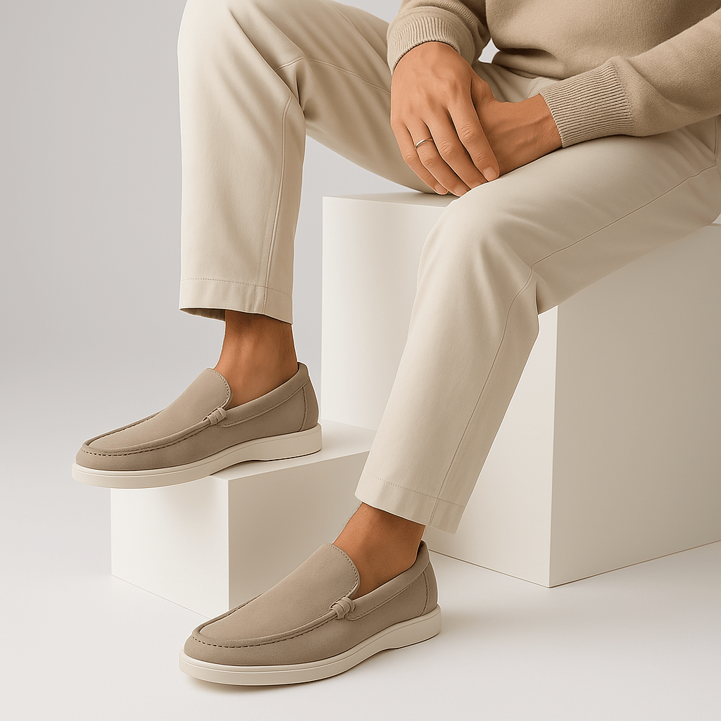 Giviny-Mens Suede Loafers - Classic Black Style 7