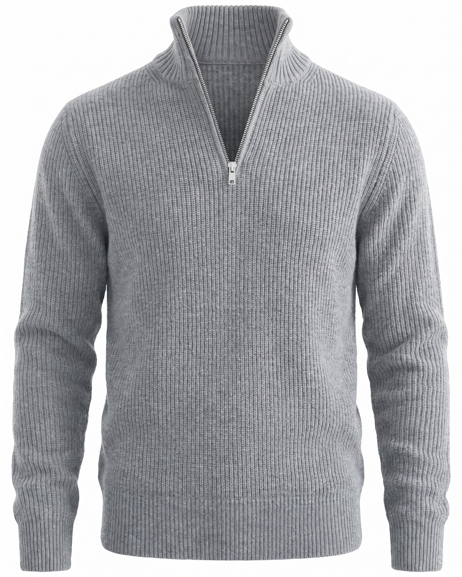 Men's Cozy Half-Zip Pullover Sweater Cotton Blend - Grey