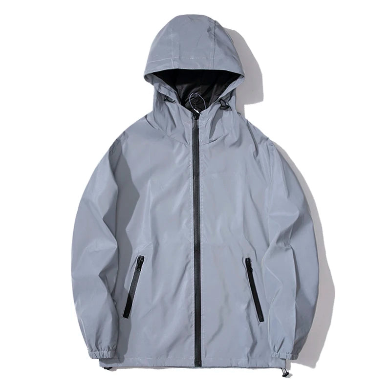 Men's Reflective Hooded Windbreaker Jacket – Stylish Outdoor Jacket for Spring & Autumn-4