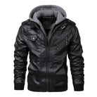 Variant image for TitanWear - Men's Winter Leather Jacket with Hood for Casual Style-2