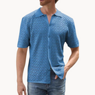 Knit-Style Men's Shirt - Geometric Button-Through 0