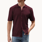 Knit-Style Men's Shirt - Geometric Button-Through 2