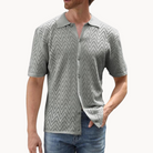 Knit-Style Men's Shirt - Geometric Button-Through 3