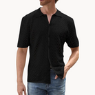 Knit-Style Men's Shirt - Geometric Button-Through 4