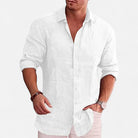 Linen-Classic Men's Linen Shirt - Summer Essential 6