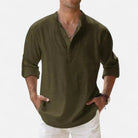 Linen-Classic Men's Long Sleeve Linen Shirt 4