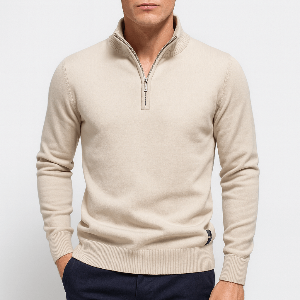Luxe-Quarter Zip Men's Sweater - Modern Minimalist 4