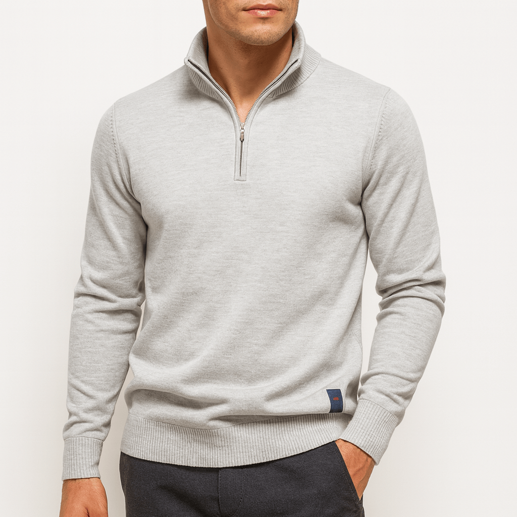 Luxe-Quarter Zip Men's Sweater - Modern Minimalist 5