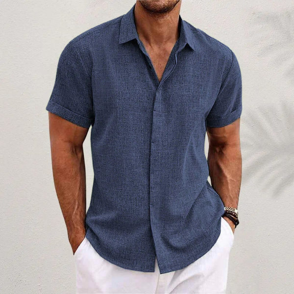 Oliver - Men's Short Sleeve Linen Shirt 0