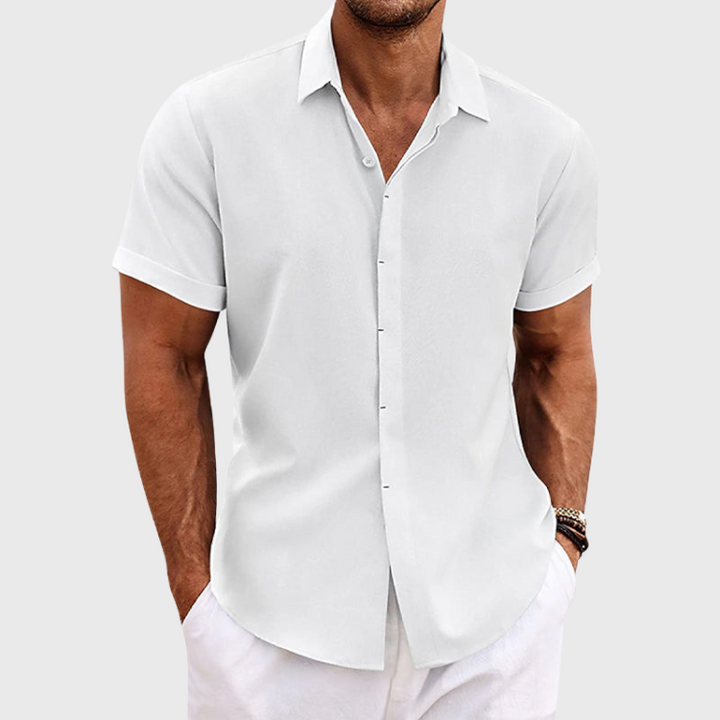 Oliver - Men's Short Sleeve Linen Shirt 10