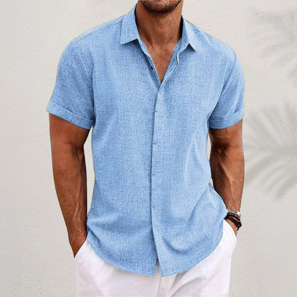 Oliver - Men's Short Sleeve Linen Shirt 11