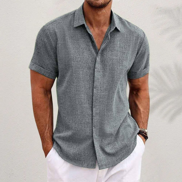 Oliver - Men's Short Sleeve Linen Shirt 7