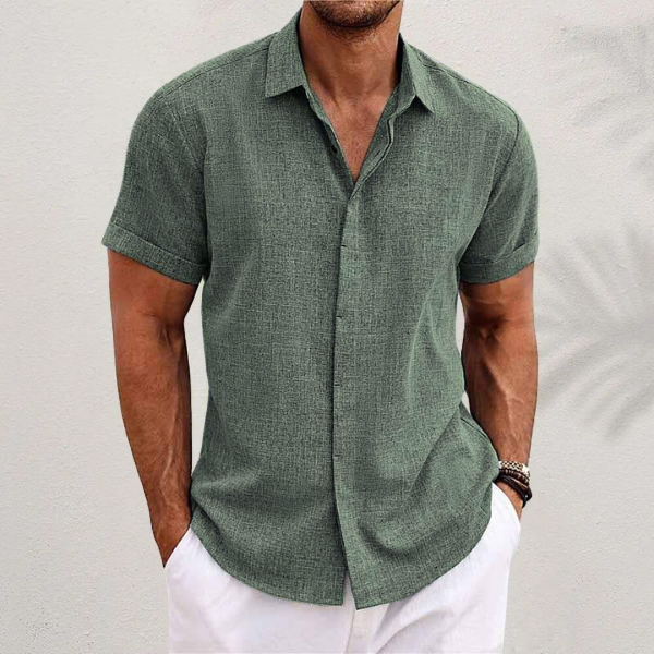 Oliver - Men's Short Sleeve Linen Shirt 8