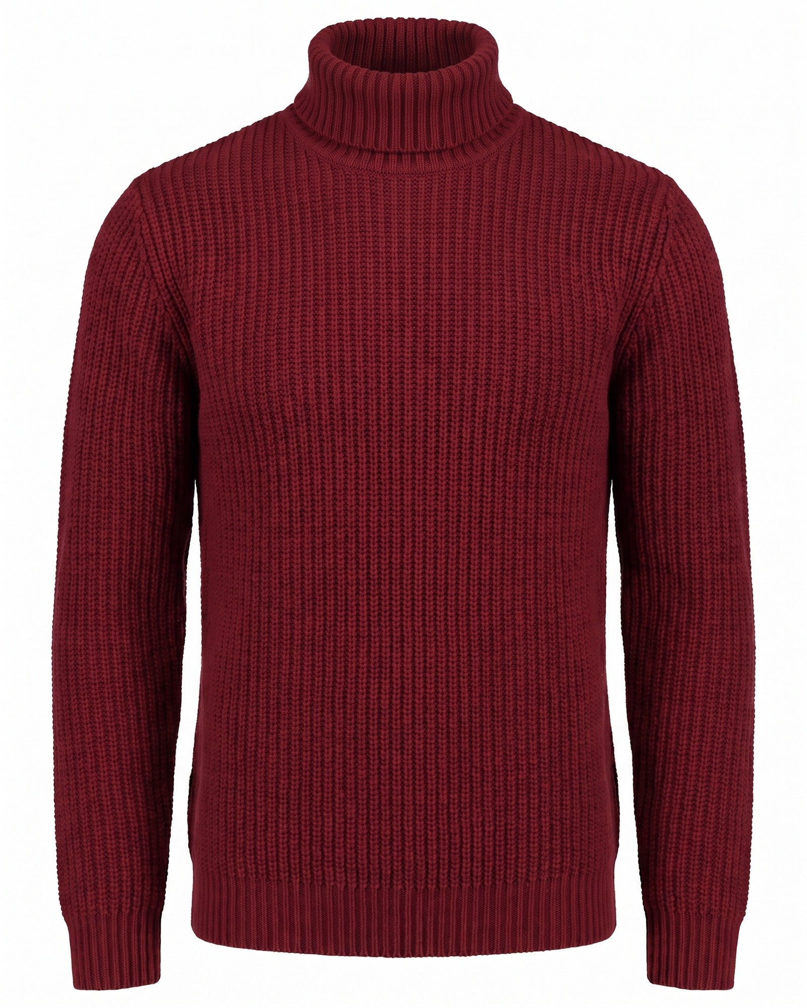 Men's Premium Turtleneck Sweater Cotton Blend - Red