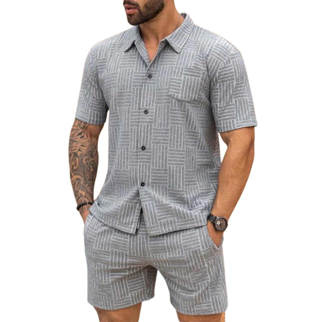 Resort-Style - Men's Shirt & Shorts Set for Summer 1