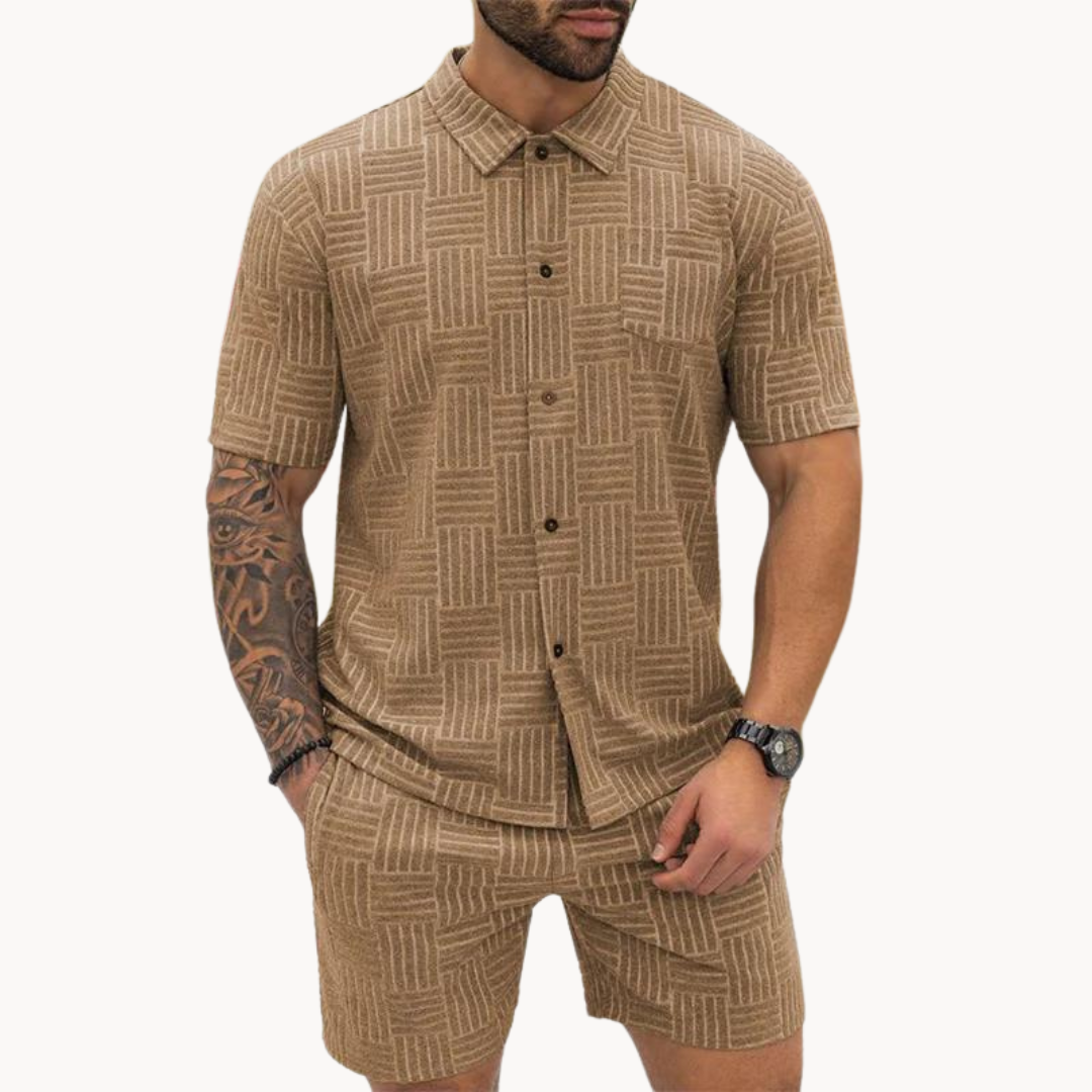 Resort-Style - Men's Shirt & Shorts Set for Summer 7