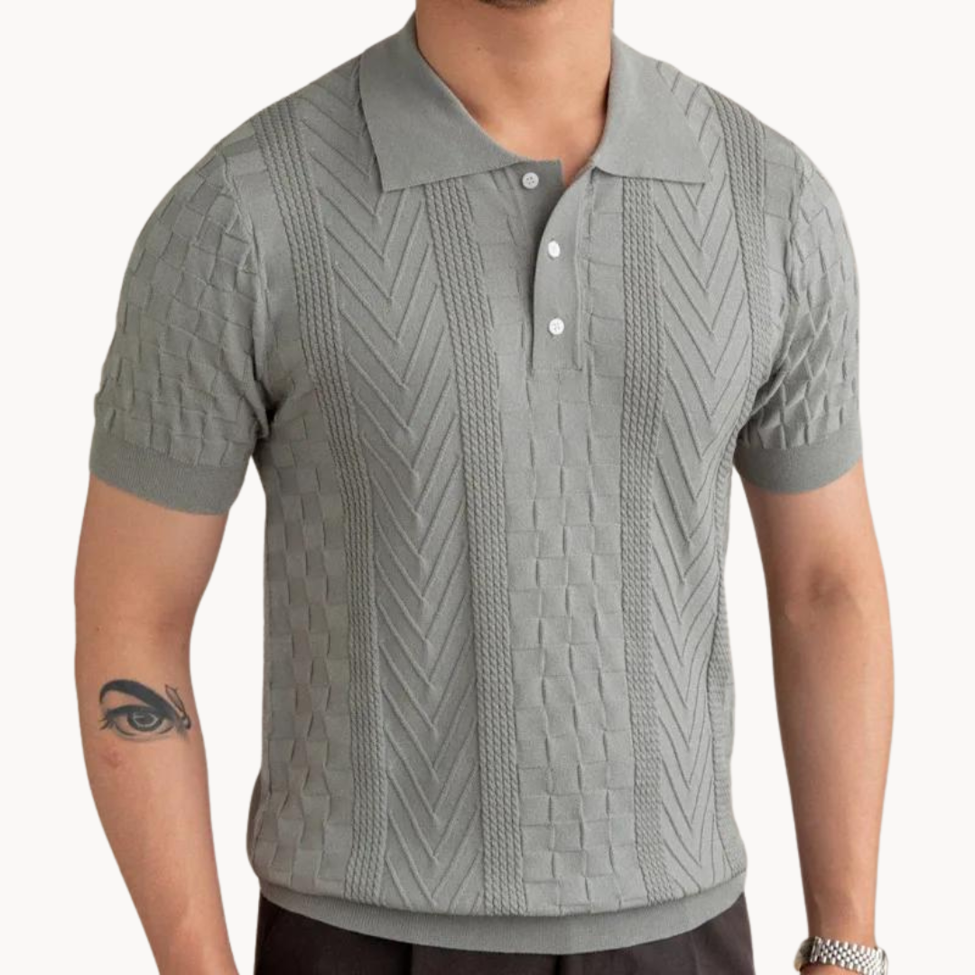 Retro-Polo Men's Slim Fit Jacquard Shirt 0