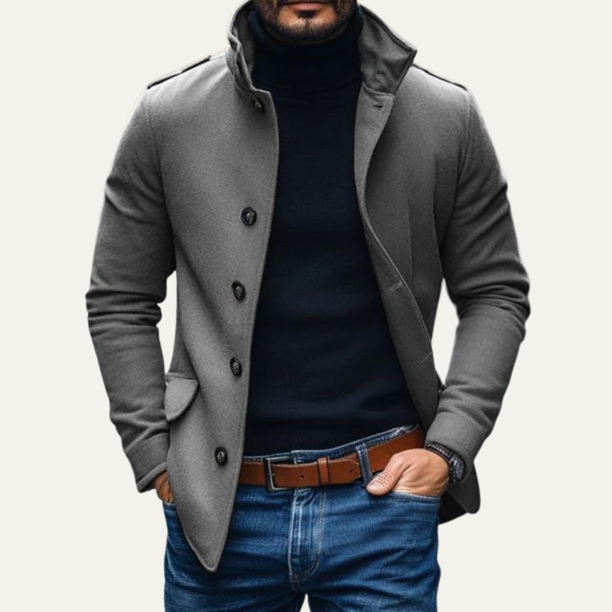 Rome-Mens Wool Overcoat - Classic Tailored Style 0