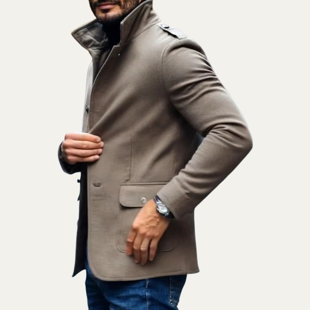 Rome-Mens Wool Overcoat - Classic Tailored Style 8