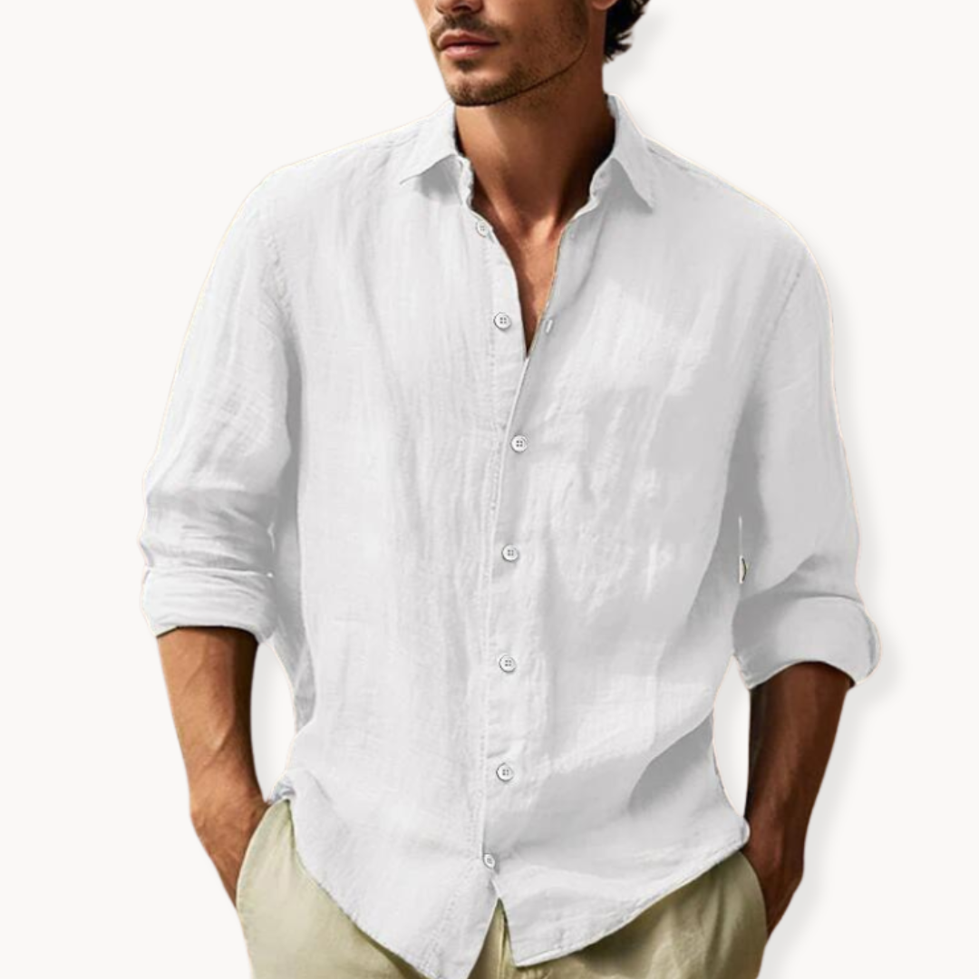 Style-Button Men's White Dress Shirt - Classic Fit 3