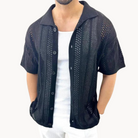 Trend-Style Men's Short Sleeve Crochet T-Shirt 1