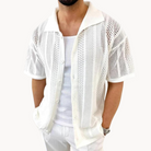 Trend-Style Men's Short Sleeve Crochet T-Shirt 3