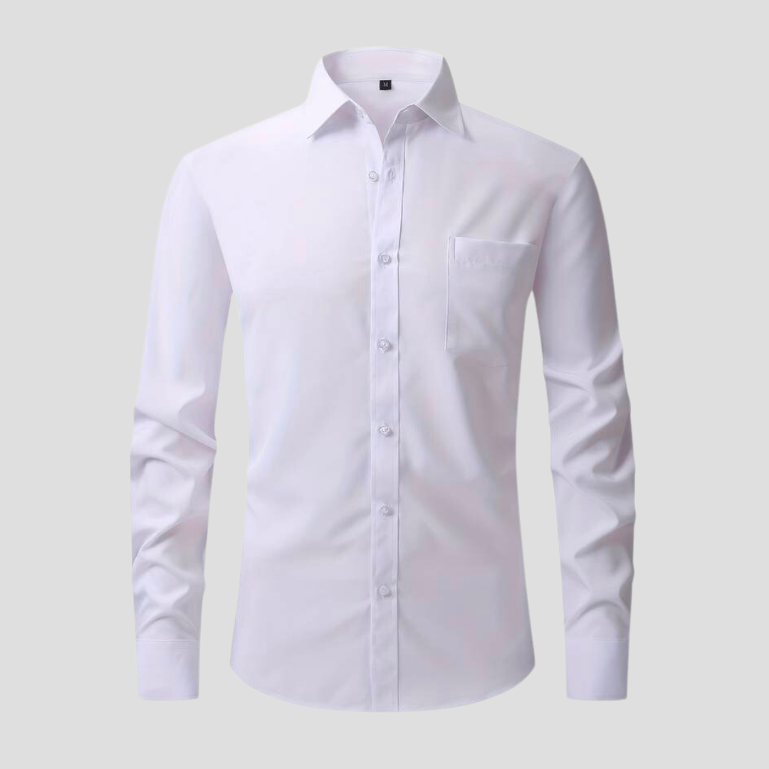 Variant image for Rein Men's White Button Down Dress Shirt - Anti-Crease Wrinkle-Free Formal Shirt-11