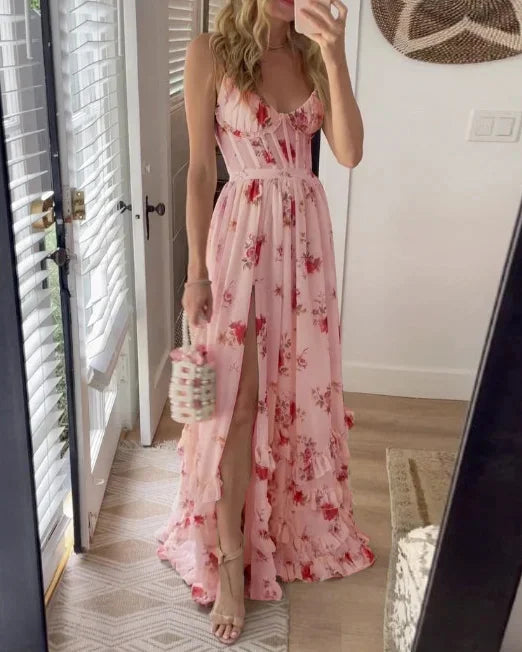 Variant image for Eloise-White Floral Midi Dress for Women Elegance-5