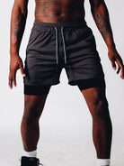 Variant image for FitPro - Men's Gym Shorts with Double Layer Design-3