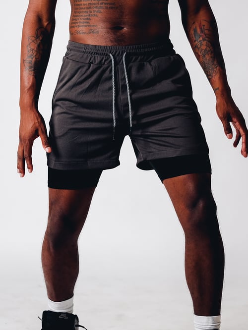 Variant image for FitPro - Men's Gym Shorts with Double Layer Design-3