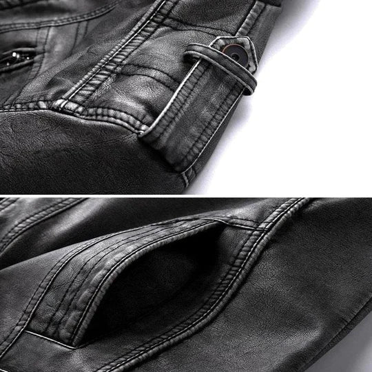 Rebel Gear - Men's Black Leather Jacket for Stylish Winter Wear-3