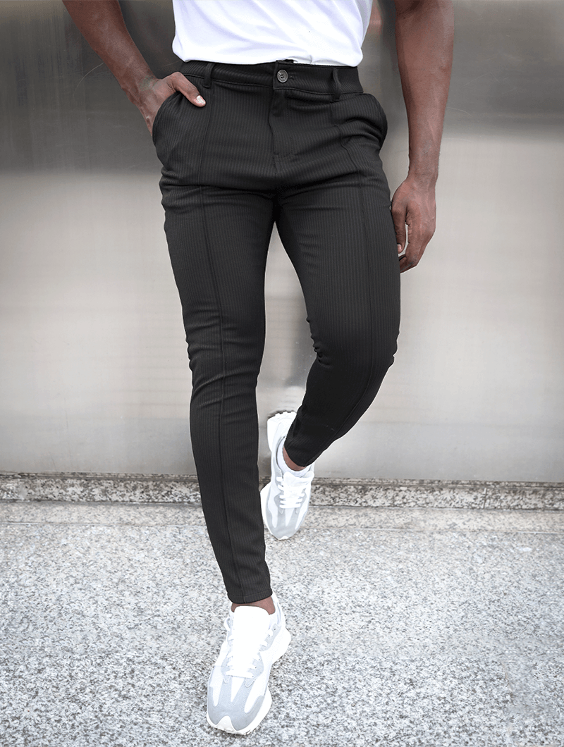 Stylish Black Cargo Pants for Men - Modern Fit Chinos-2
