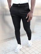 Stylish Black Cargo Pants for Men - Modern Fit Chinos-4