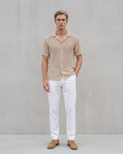 Men's Smart-Casual Summer Shirt on model - Beige