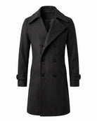 Classic Double-Breasted Trench Coat - Timeless Sophistication - Black