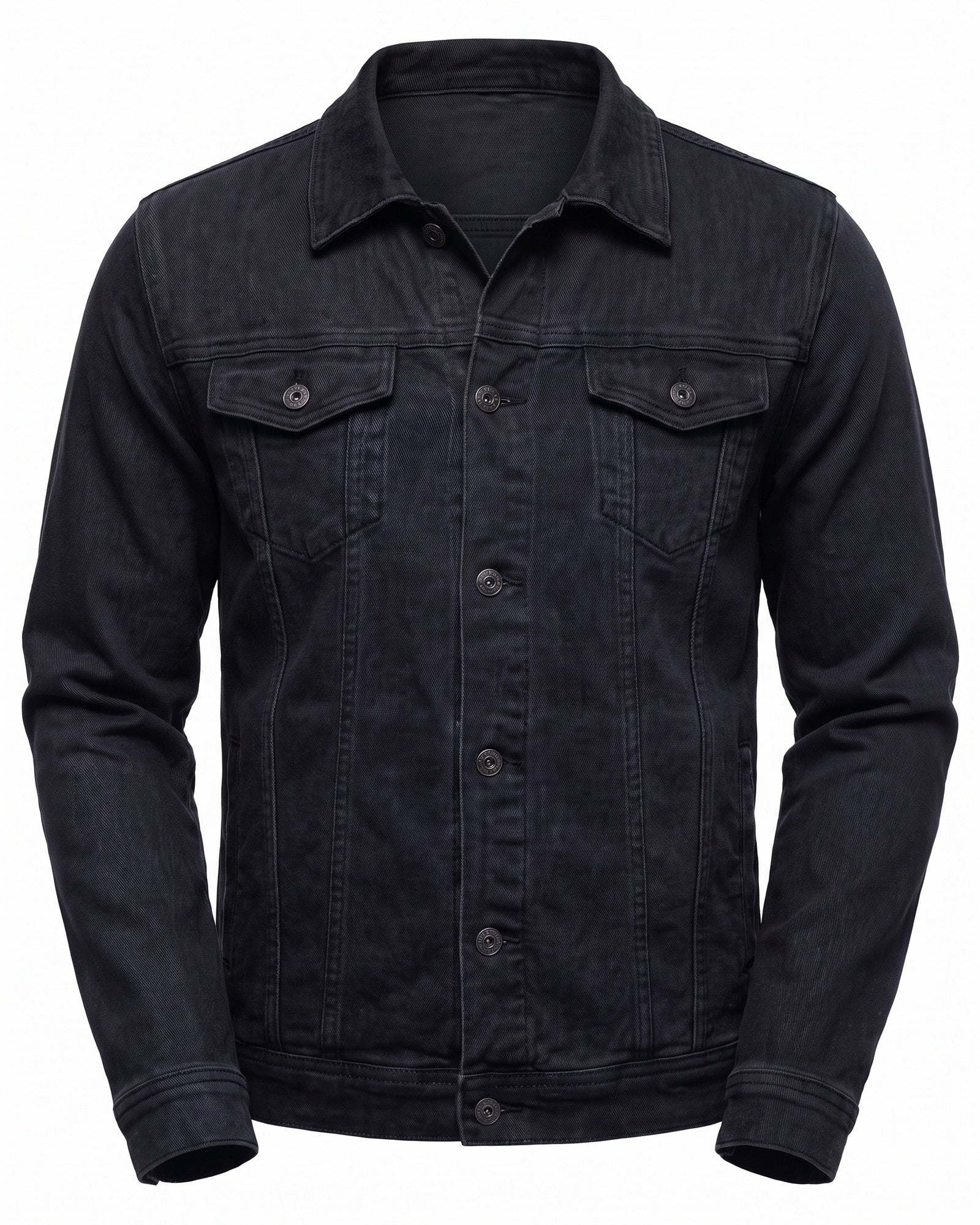 Men's Stylish Denim Jacket - Modern Urban Streetwear - Black